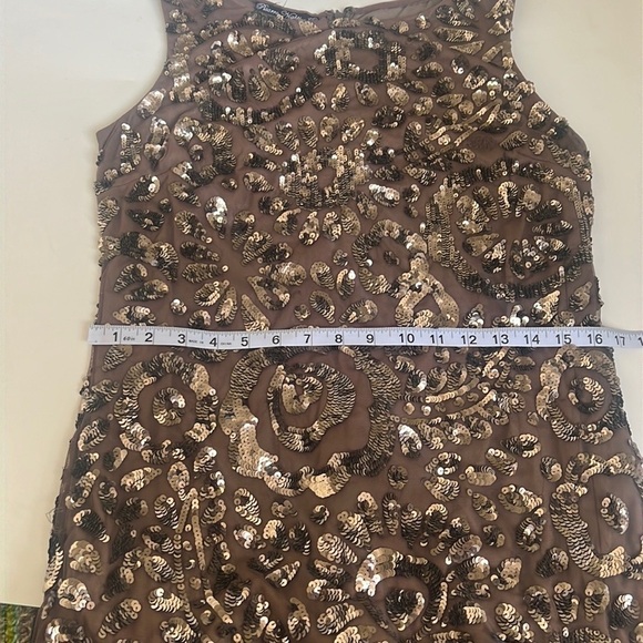 Pisarro Nights Beaded Taupe Mini Sleeveless Dress - Picture 8 of 8